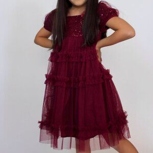Burgundy Sequin Maya Mini Dress